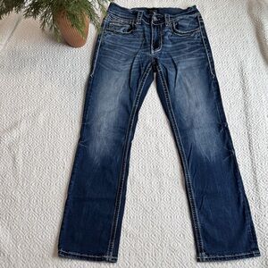 Buckle Men's Dark Blue Bootcut Stretch Jeans Sz 30x32